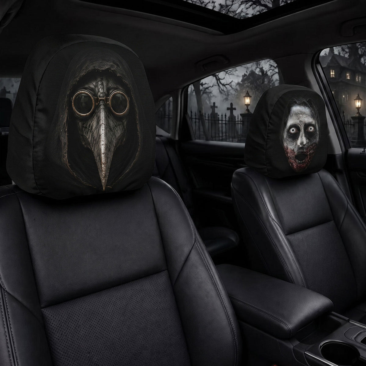 Halloween Horror Passenger - Personalized Car Headrest Covers