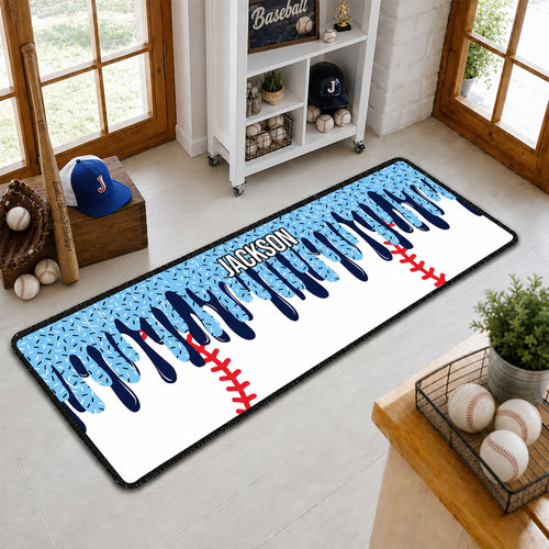 Icecream Drip Design For Baseball, Softball, Soccer, Football, Basketball, Hockey Lover - Personalized Runner Rug