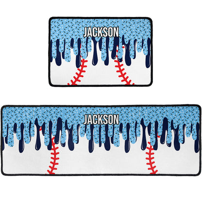 Icecream Drip Design For Baseball, Softball, Soccer, Football, Basketball, Hockey Lover - Personalized Runner Rug
